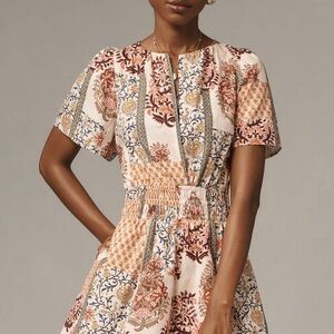Anthropologie Somerset Poplin Romper in Orange